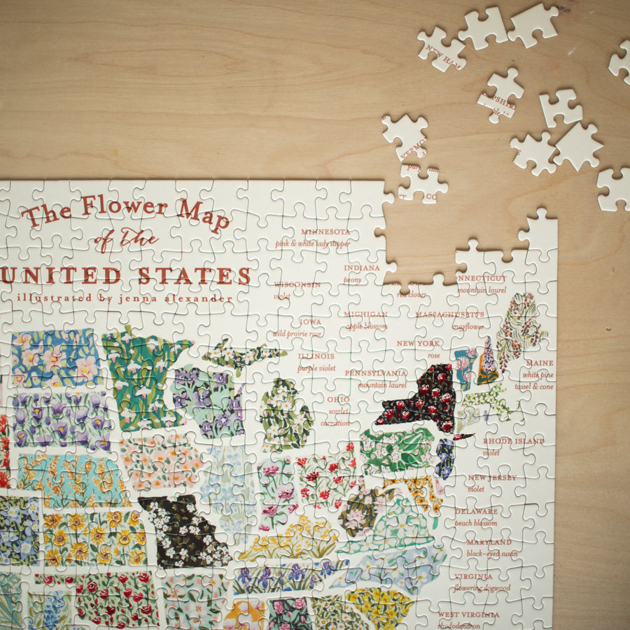 Flower Map of the USA Puzzle