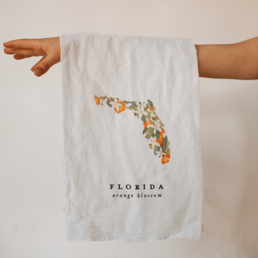 Florida State Flower Tea Towel