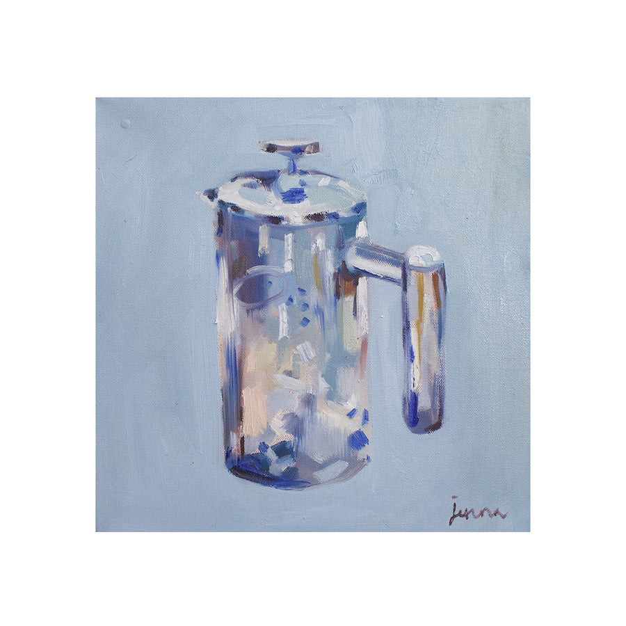 Blue French Press ☀ Original 12x12in