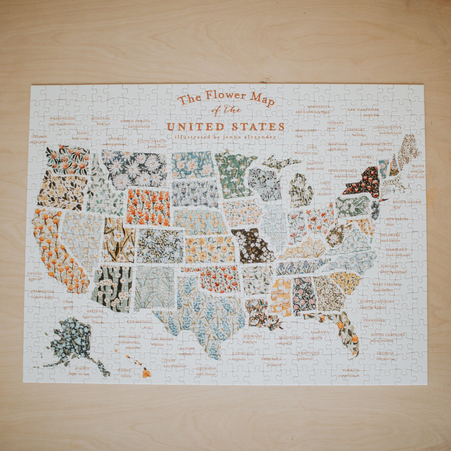 Flower Map of the USA Puzzle