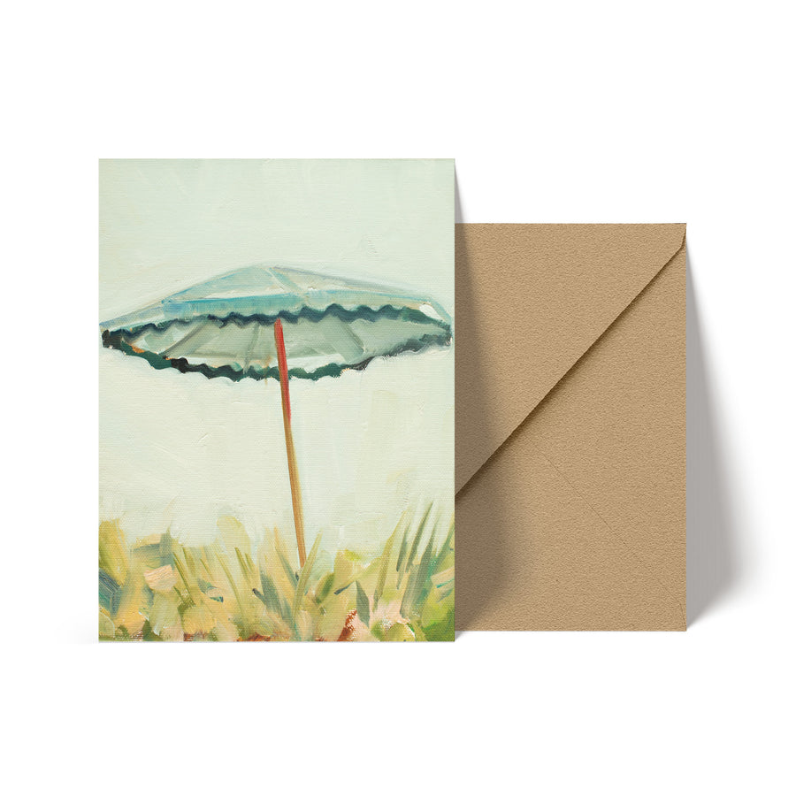 Blue Umbrella Note Card