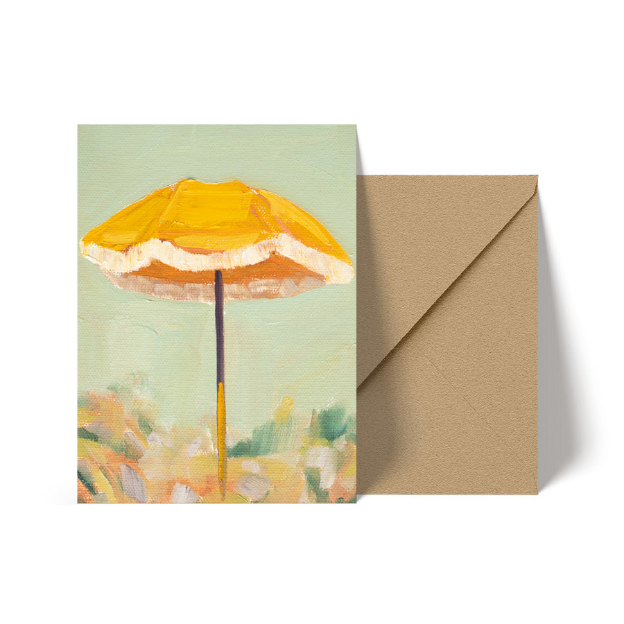 Yellow Fringe Umbrella Note Card